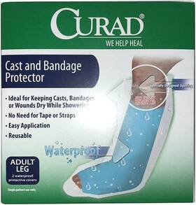 Cur200al Curad Adult Leg Blue Orthopedic Cast Protector For Dry Showering Reusable 2pk