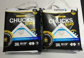 Curera 850024098688 Chucks Max Hospital Grade Disposable Bed Pads 36x36 3xl 2 Pack 10 Each Curera 850024098688 Chucks Max Hospital Grade Disposable Bed Pads 36x36 3xl 2 Pack 10 Each