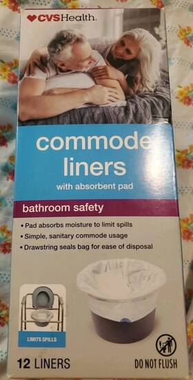 Cvs 050428394694 Bedside Commode Liners With Absorbent Pad 12-pk Box Toilet Cleaning Padding Nib
