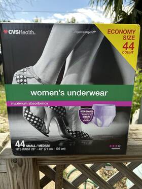 Cvs 050428429440 Health Womens Maximum Absorbency Underwear 44 Count Size S/m