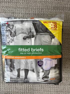 284582 Cvs Health Fitted Briefs Maximum Absorbency Unisex Xl 28 Count Odor Locking