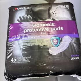 Cvs Health 050428307854 Womens Protective Pads Moderate Absorbency Long 54 Ct