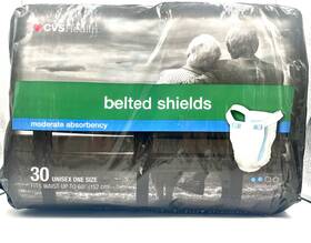 Cvs Health 050428313510 Belted Shields Unisex One Size 30 Ct - Medium Absorbency Cvs Health 050428313510 Belted Shields Unisex One Size 30 Ct - Medium Absorbency