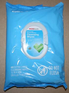 Cvs Health 050428546246 48 Extra Large Premium Quilted Cleansing Wipes 12 In X 8