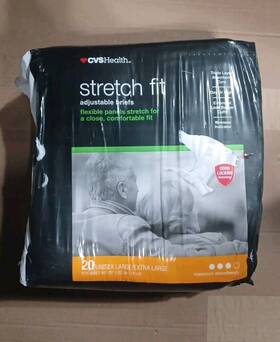 671958 Cvs Health Stretch Fit Adjustable Briefs 20 Pack Large/extra Large Size Unisex New Max Ab