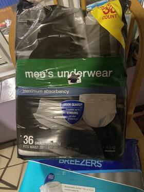 830473 Cvs Health 36 Pack Mens Maximum Absorbency Underwear Size S/m Fits Waist 28 Inch -40