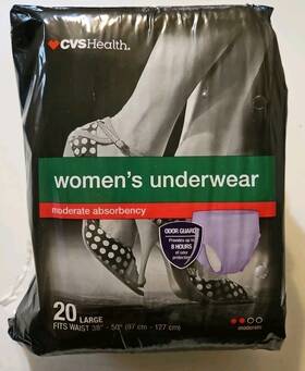 489342 Cvs Healthcare 050428282847 20-pack Womens Disposable Underwear Size Large 38-50 Inch Waist P/n