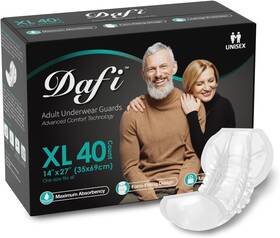 Dafi 947662232001 Disposable Bladder Control Pads Xl/40 Count Incontinence 1 Pack