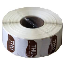 It110060-4-thu Daymark Safety Systems Day Of The Week 1 Inch X Removable Label Thu Roll Inches Brown