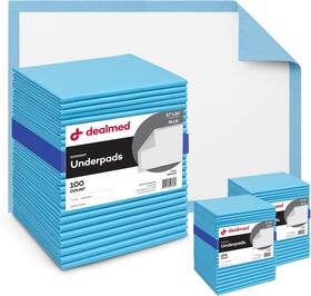 784034 Dealmed Economy Absorbency Medical Underpads 100 Pads Disposable 2-ply Tissue