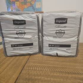 00036000514506 Depend Silhouette Women Incontinence Underwear Black Medium 2pk-28 56 Count