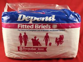 Depend 036000197204 Vintage 1986 Fitted Briefs Adult Diapers 8 Pack Regular Size Unopened Nos