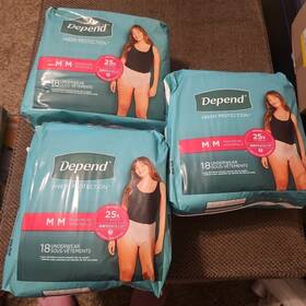 Depend 036000489484 3 Packs Of 18 Medium Maximum 25x Absorbtion Womens Underwear
