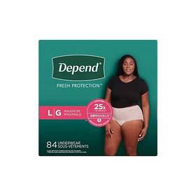 Depend 036000508956 Women Fresh Protection Incontinence Underwear Size L 84 Ct