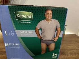 Depend 036000508994 Protection Plus Dryshield Underwear For Men Size Large 84 Count