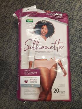 Depend 036000509779 Silhouette Size L/xl Womens Incontinence Pants Pink 20 Ct. 1d