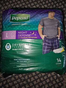 Depend 036000511253 Night Defense Mens Overnight Underwear L 14 Count Read Description