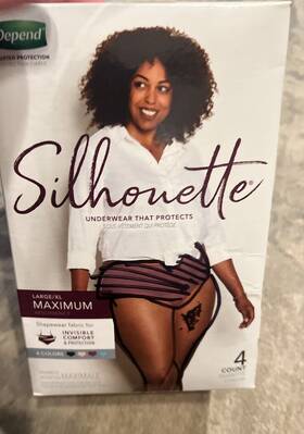 Depend 036000514117 New Silhouette Incontinence L/xl Underwear Women Maximum Absorbency 4 Ct