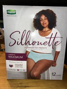 Depend 036000514148 Silhouette Underwear For Women Larege/xl Maximum Absorbency 3 Colors