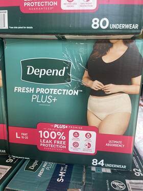 Depend 036000523782 Protection Plus Ultimate Underwear Women Large 84 Ct