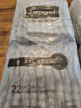 Depend 036000533057 Xxl Fresh Protect Incontinence Underwear Men Maximum 55 Inch -64 Waist 22 Ct