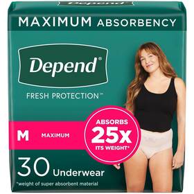Depend 036000537420 Fresh Protection Adult Incontinence And Postpartum Bladder Leak Underwear For W