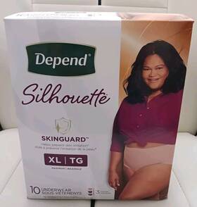 Depend 036000542387 10 Womens Xl Silhouette Underwear Maximum Absorbency 3 Colors