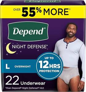 Depend 036000551372 Night Defense Adult Incontinence Underwear For Men Disposable Overnight