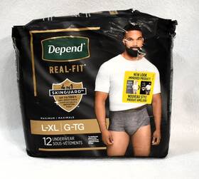 Depend 036000554274 Real Fit Underwear For Men L/xl Grey 12 Count
