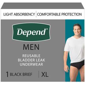 Depend 036000557466 Washable Adult Incontinence Underwear For Men Reusable Light Absorbency Xl