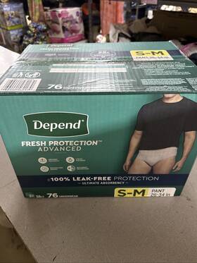 Depend 036000562170 Mens Fresh Protection Advanced Incontinence Underwear Size S/m 76 Ct
