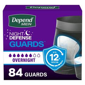 Depend 036000583731 Night Defense Incontinence Guards For Men Overnight Absorbency 84 Count