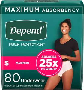 10036000541967 Depend Fresh Protection Adult Incontinence Underwear For Women S 80ct