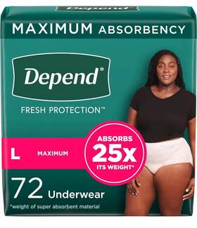 10036000541981 Depend Fresh Protection Adult Incontinence Underwear For Women 72 Count Large