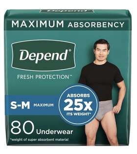 10036000542025 Depend 80 Count-depend Fresh Protection Adult Incontinence Underwear For Men. Small/med