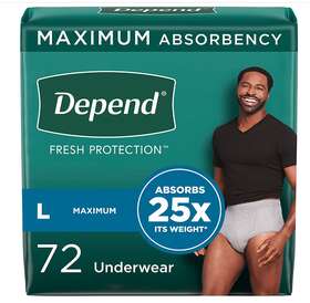 10036000542032 Depend Fresh Protection Adult Incontinence Underwear For Men Size L 72 Total