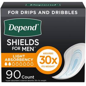 10036000564225 Depend Incontinence Pads For Men Light Absorbency 90 Count