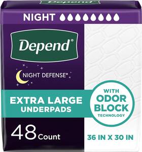 10036000565482 Depend Underpads Xl Disposable Incontinence Bed Pads For Adults Slip