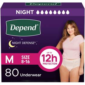10036000567653 Depend Overnight Incontinence Adult Diapers For Women Disposable 80 Count