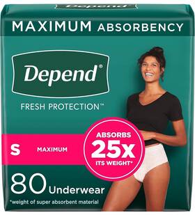 1036655896 Depend Fresh Protection Adult Incontinence Underwear For Women 80 Count Small