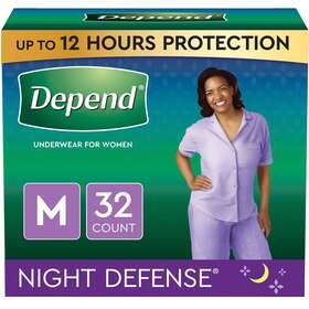 104800802 Depend Night Defense Women Overnight Adult Incontinence Underwear M Pink 32ct