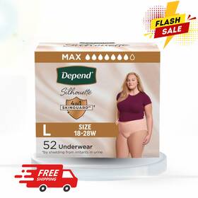 105140900 Depend Sale Silhouette Women S Underwear Large Pink 2 Packs Of 26 52 Ct