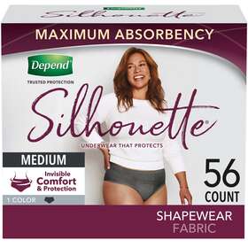 105146001 Depend Silhouette Incontinence Underwear M Black 56ct 2 Packs Of 28