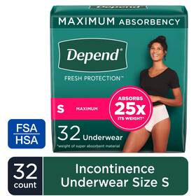 105374101 Depend Fresh Protection Incontinence Underwear For Women Adult Diapers S 32
