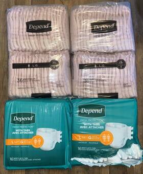 105374201-1 Depend Underwear Maximum Size L 72 Count And Briefs 32ct 104 Total