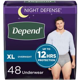 105516200 Depend Night Defense Adult Incontinence Underwear For Men Overnight Xl 48ct