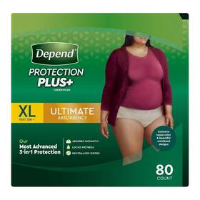 1404568 Depend Plus Ultimate Underwear For Women Xl 80 Count