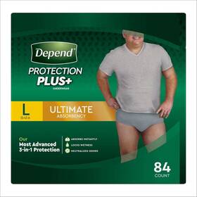 1404570 Depend Protection Plus Ultimate Underwear For Men Large 84 Count