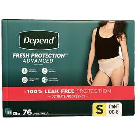 1835855 Depend Fresh Protection Advanced Underwear For Women Small 76 Count