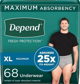 2602x Depend Maximum Fresh Protection Incontinence Underwear For Men Xl 68 Count